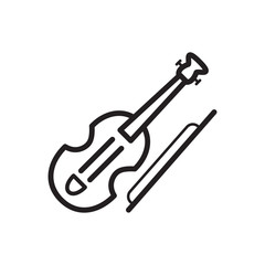 violin icon design, flat style icon collection