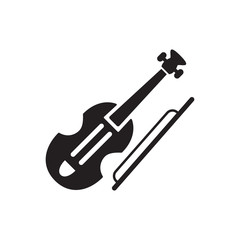 violin icon design, flat style icon collection