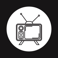 Tv icon in flat style. Television sign vector illustration