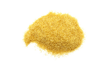 Brown sugar isolated on white background.