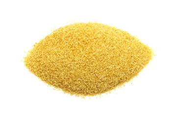 Brown sugar isolated on white background.