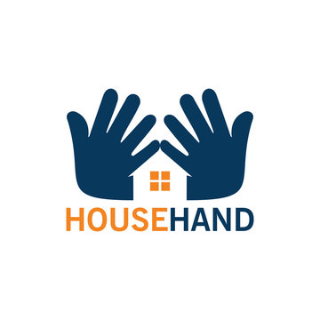 House Hand Logo Template Design
