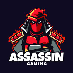 assassin mascot logo isolated, esport logo for team_vector eps10