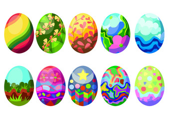 easter egg design colorful on white background illustration vector