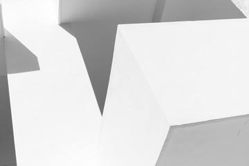 Abstract white minimal interior details