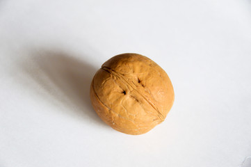 walnut on a light background. proper nutrition, nut in the shell.
