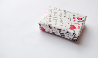 box for a gift of a beloved on a white background