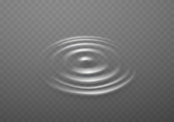 Ripple, splash water waves surface from drop isolated on transparent background. White sound impact effect top view. Vector puddle, liquid shampoo or gel circular texture template..