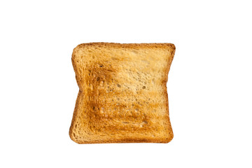 Rusk bread isolated on a white background. Delicious toasted Golden Toast Bread