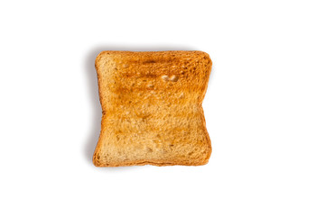 Rusk bread isolated on a white background. Delicious toasted Golden Toast Bread