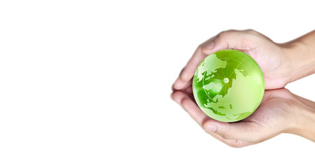 Globe ,earth in human hand. Earth image provided by Nasa