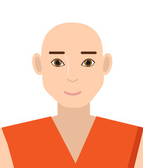 Portrait, avatar of a bald man. Isolated on a white background. Vector illustration.