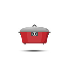 Home electric cooking pot icon on a white background