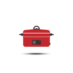 Home electric cooking pot icon on a white background