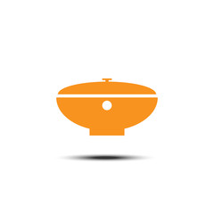 Home electric cooking pot icon on a white background