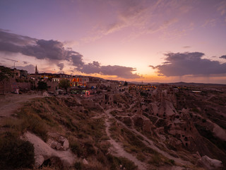 Rock formations at Cappadocia from Uchisar Castle, Nevsehir, Turkey