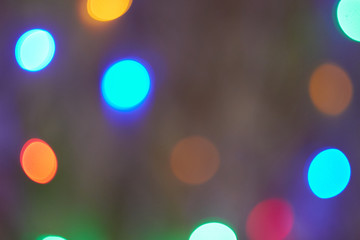 Blue glittering blurry lights background abstract lights bokeh