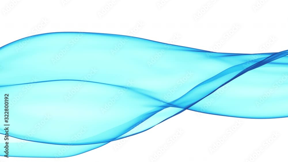 Wall mural seamless loop animation. abstract colorful wavy background in bright blue on white backdrop. modern 