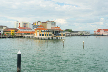 Fototapeta na wymiar View of Pangkalan Raja Tun Uda Ferry Terminal in Penang, Malaysia