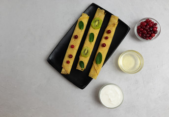 pancake week, healthy breakfast, pancakes without flour on the Shrovetide