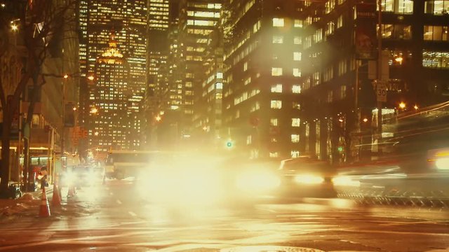 Time-lapse Of Chaotic Road In New York With Traffic Jam In Rush Hour