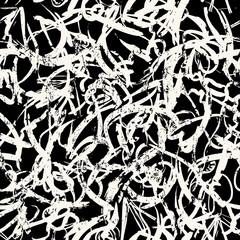 Materiał do szycia abstract background composition, with strokes and splashes, on black, seamless