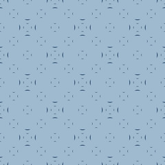 Simple vector minimalist seamless pattern. Subtle abstract geometric background with tiny floral shapes, lines, dots. Minimal texture in navy and light blue color.  Repeat design for decor, fabric