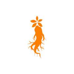 Ginseng plant icon logo design vector template