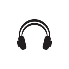 Headphone music icon logo design vector template