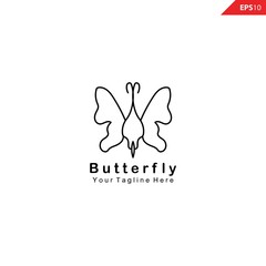 Butterfly logo design inspiration, Luxury elegant with simple line art, monoline, outline style.