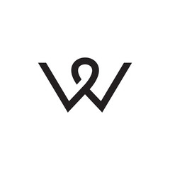 W letter initial icon logo design vector template
