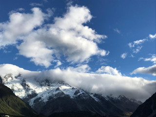 clouds over mountains