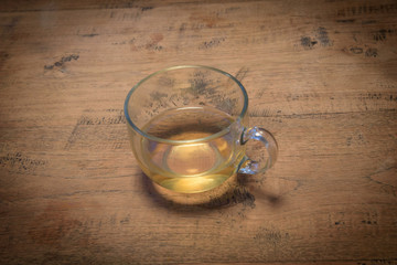 Cup of tea isolated on wooden table