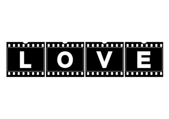 Love Word Deco Poster Black White