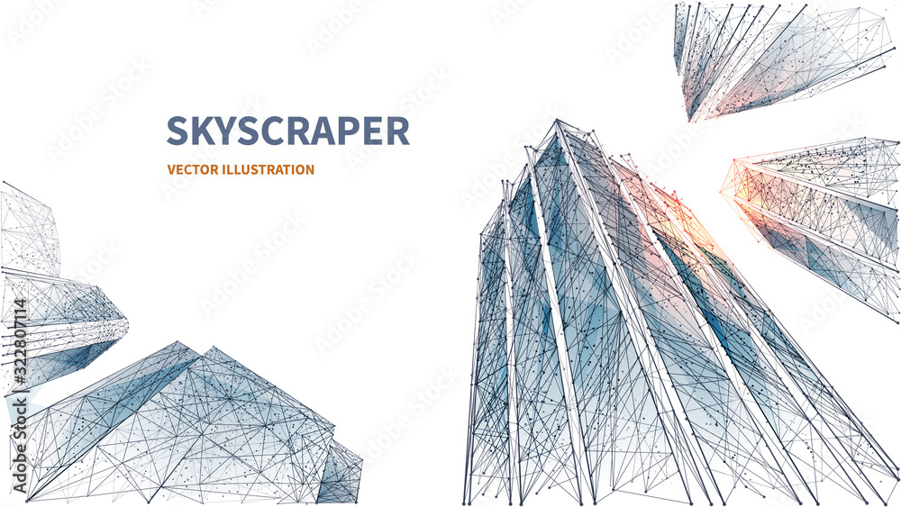 Poster abstract low angle view of skyscrapers