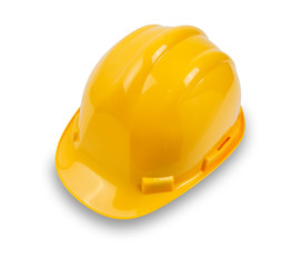 Yellow hard hat, isolated on a white background