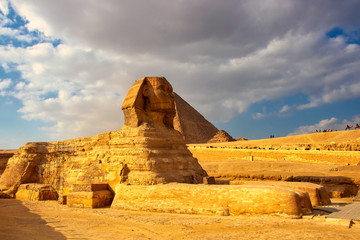 The Great Sphinx of Giza and the pyramids in Egypt