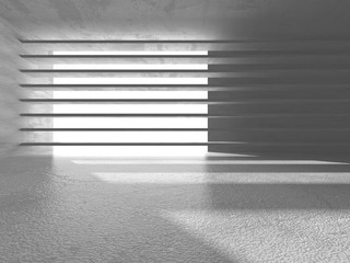 Dark concrete empty room. Modern architecture design