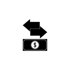 Money transfer icon in trendy design style. Money transfer icon isolated on white background