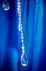 blue background with pearls