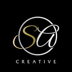 sa logo design vector icon