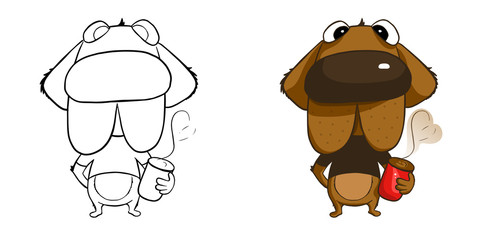 Dog Character with hot cocoa