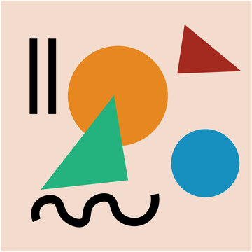 Abstract contemporary illustration with different shates and lines.