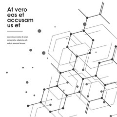 Science design with molecular structure. Abstract vector medical background