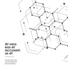 Science design with molecular structure. Abstract vector medical background