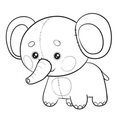 elephant toy stands and waits for someone to play with him, isolated object on a white background,