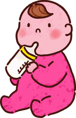 赤ちゃんミルク飲む 