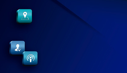 Banner horizontal para diseño con degradado con iconos