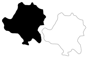 Radovis Municipality (Republic of North Macedonia, Southeastern Statistical Region) map vector illustration, scribble sketch Radovis map