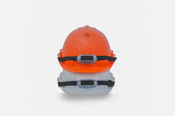 White hard hat safety helmet on white background with clipping path.